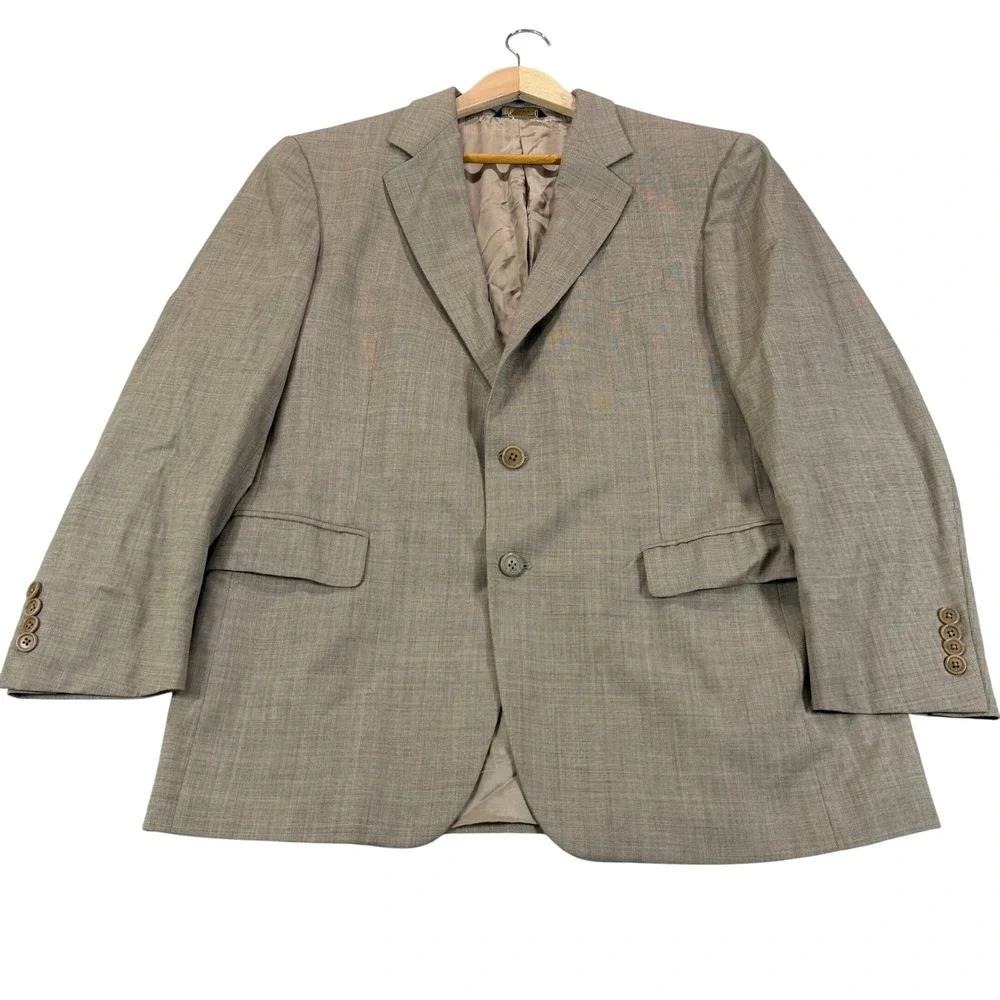 Brooks Brothers 1818 Madison Blazer Mens 40R Classic Tan Loro Piana Wool Italy